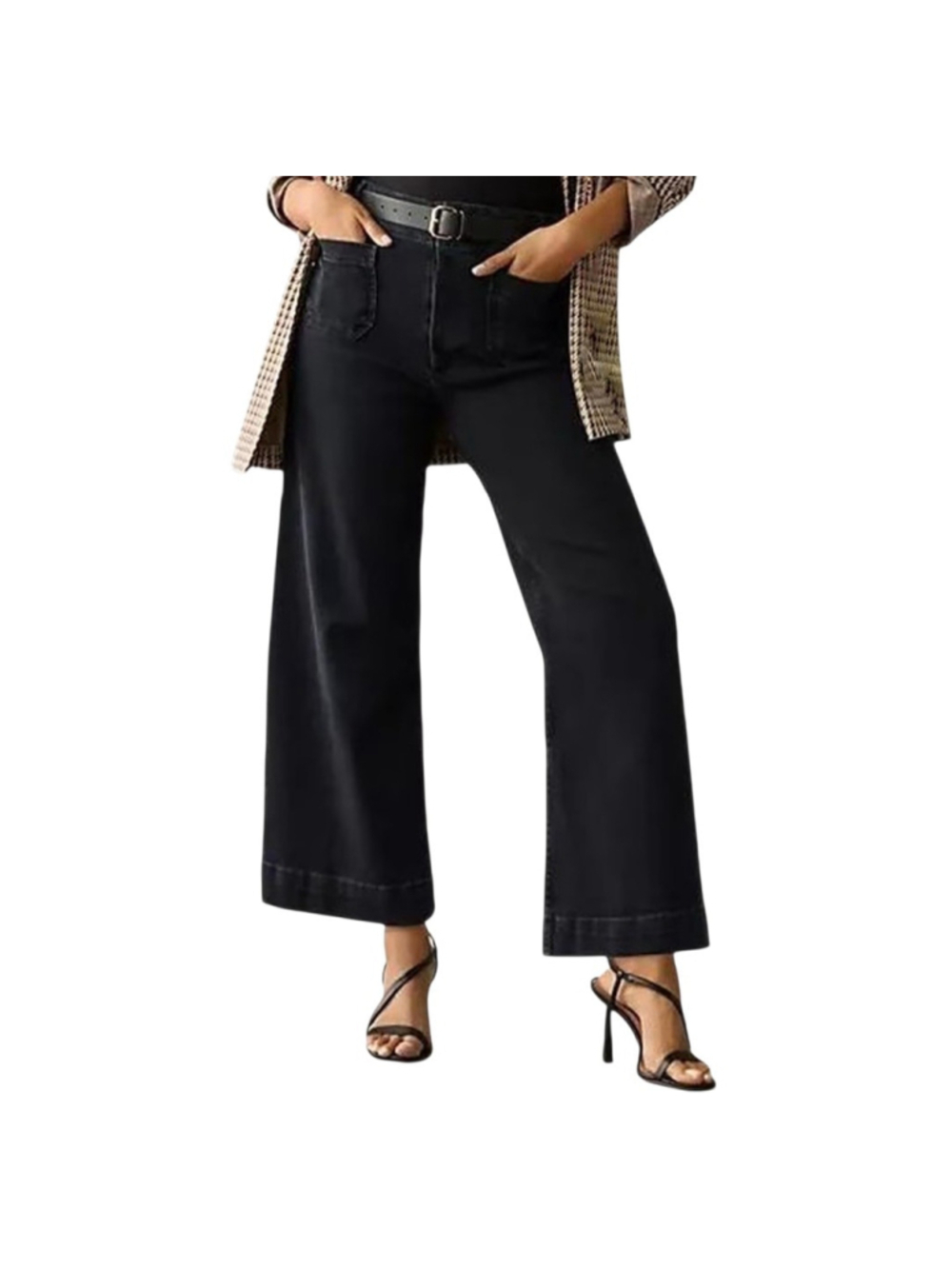 Anthropologie Maeve Women's The Colette High-Rise Wide-Leg Gray Jeans 27T